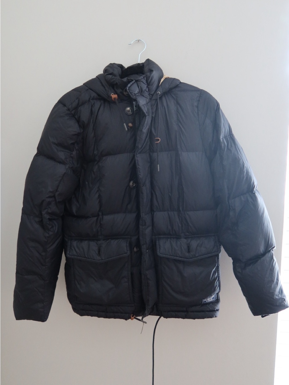 Abercrombie & Fitch Black Quilted Puffer Jacket with Hood